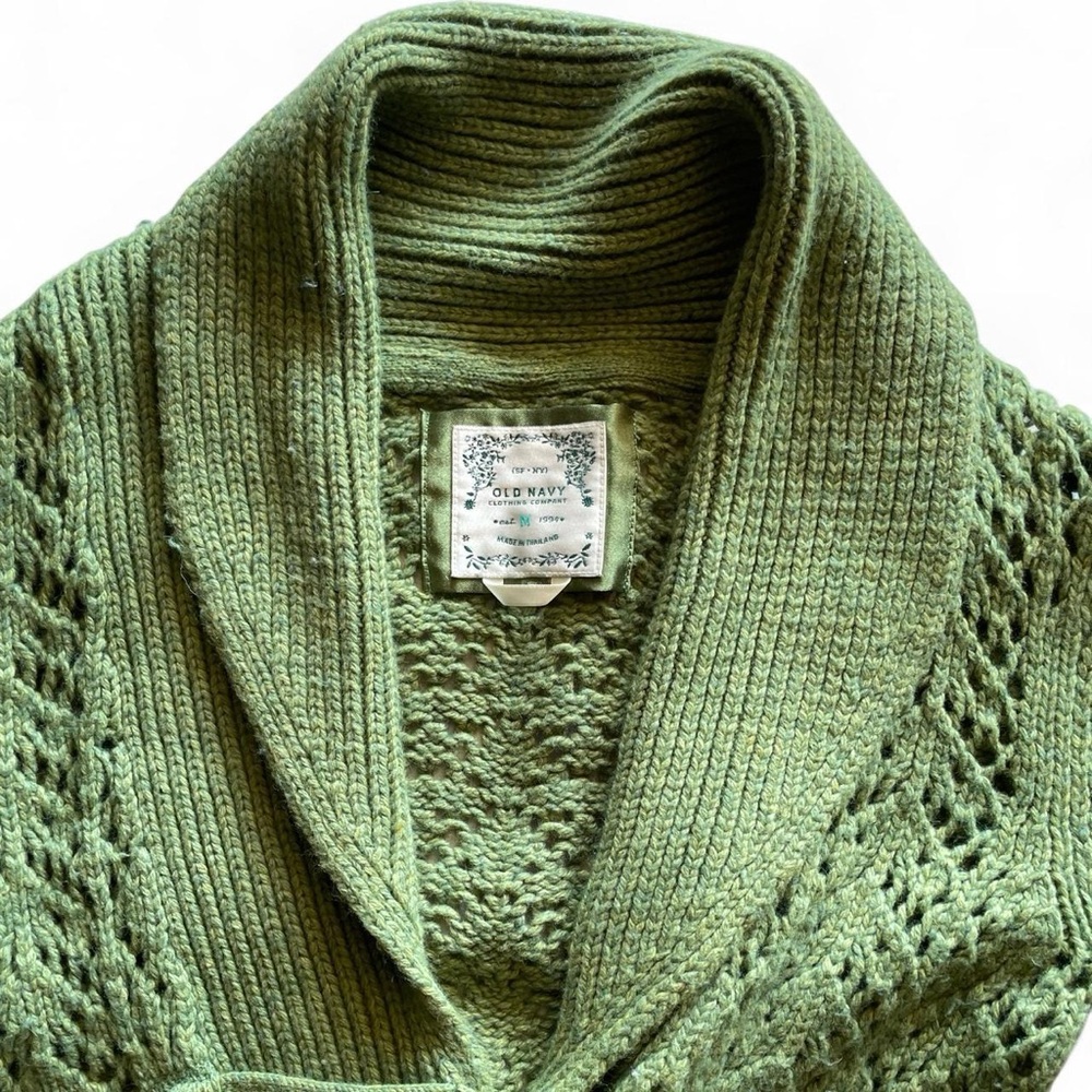 Y2K Old Navy Olive Green Women's Sweater - Picture 3 of 4
